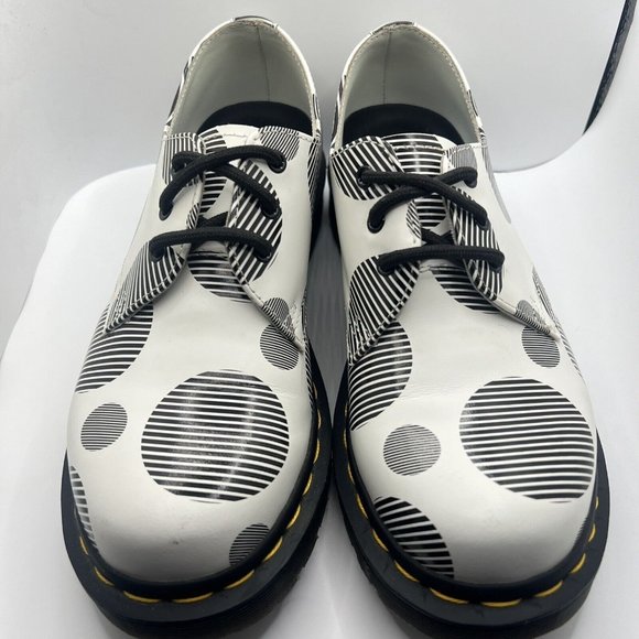 Dr. Martens 1461 Polka Dot Smooth Leather Oxford Shoes Womens 7 /38 White Black - Picture 4 of 10